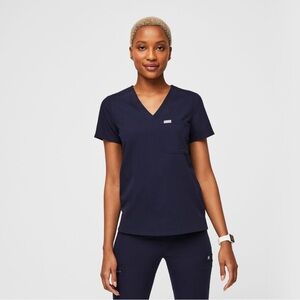Navy blue Catarina one pocket Figs scrub top
